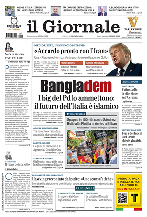 Prima pagina Il Giornale di oggi - Quotidiano nazionale