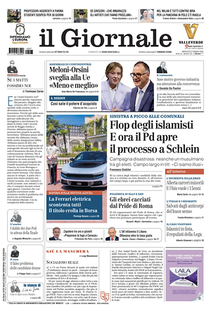 Prima pagina Il Giornale di oggi - Quotidiano nazionale