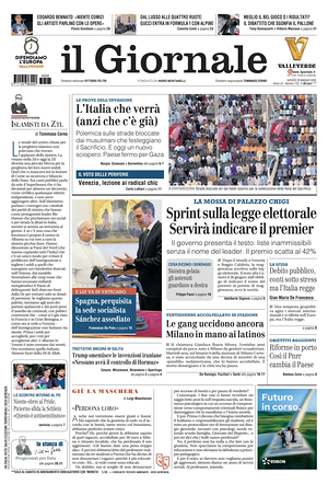 Prima pagina Il Giornale di oggi - Quotidiano nazionale