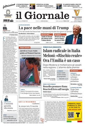 Prima pagina Il Giornale di oggi - Quotidiano nazionale