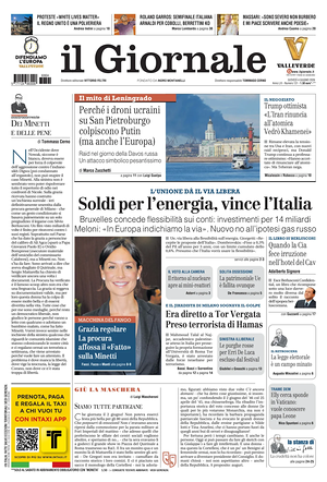 Prima pagina Il Giornale di oggi - Quotidiano nazionale