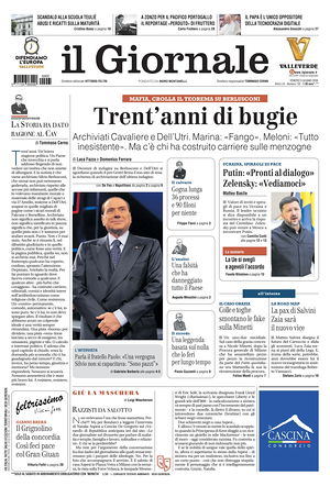 Prima pagina Il Giornale di oggi - Quotidiano nazionale