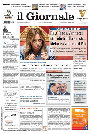 Prima pagina Il Giornale di oggi - Quotidiano nazionale