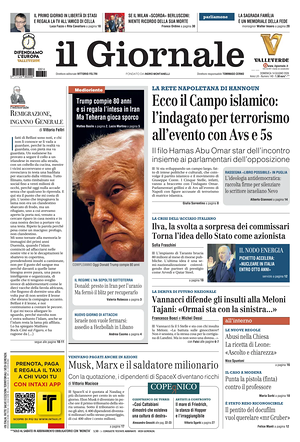 Prima pagina Il Giornale di oggi - Quotidiano nazionale