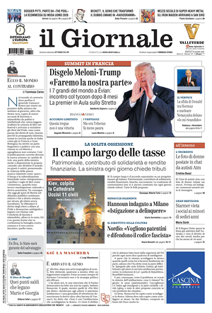 Prima pagina Il Giornale di oggi - Quotidiano nazionale