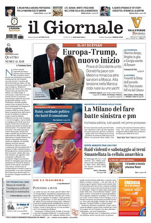 Prima pagina Il Giornale di oggi - Quotidiano nazionale