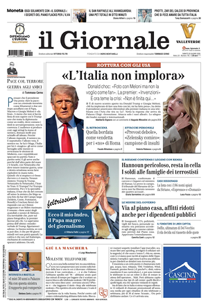 Prima pagina Il Giornale di oggi - Quotidiano nazionale