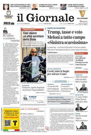 Prima pagina Il Giornale di oggi - Quotidiano nazionale