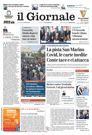 Prima pagina Il Giornale di oggi - Quotidiano nazionale