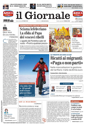 Prima pagina Il Giornale di oggi - Quotidiano nazionale