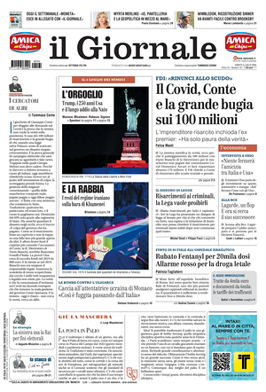 Prima pagina Il Giornale di oggi - Quotidiano nazionale
