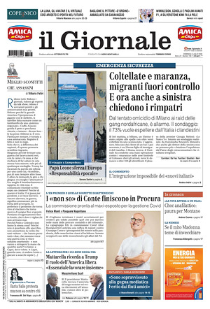 Prima pagina Il Giornale di oggi - Quotidiano nazionale