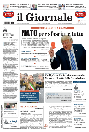 Prima pagina Il Giornale di oggi - Quotidiano nazionale