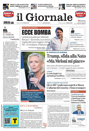 Prima pagina Il Giornale di oggi - Quotidiano nazionale