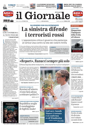 Prima pagina Il Giornale di oggi - Quotidiano nazionale
