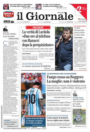 Prima pagina Il Giornale di oggi - Quotidiano nazionale