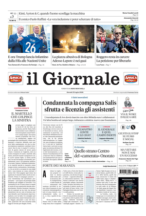 Prima pagina Il Giornale di oggi - Quotidiano nazionale