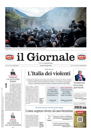 Prima pagina Il Giornale di oggi - Quotidiano nazionale