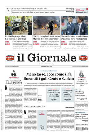 Prima pagina Il Giornale di oggi - Quotidiano nazionale