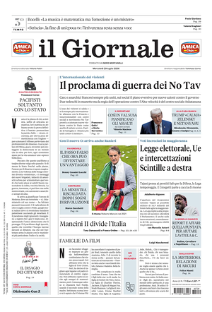 Prima pagina Il Giornale di oggi - Quotidiano nazionale
