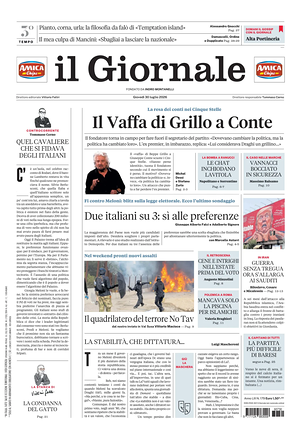 Prima pagina Il Giornale di oggi - Quotidiano nazionale
