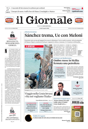 Prima pagina Il Giornale di oggi - Quotidiano nazionale