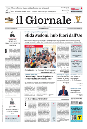 Prima pagina Il Giornale di oggi - Quotidiano nazionale