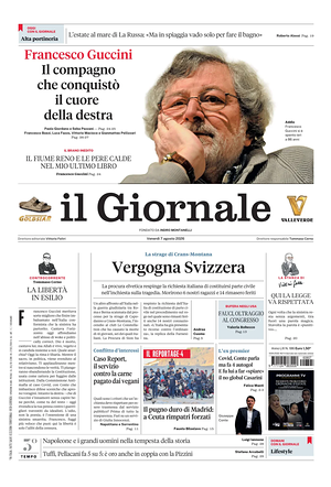 Prima pagina Il Giornale di oggi - Quotidiano nazionale