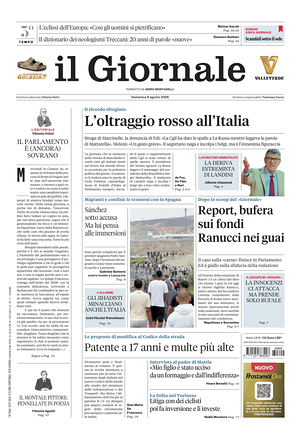 Prima pagina Il Giornale di oggi - Quotidiano nazionale