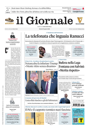 Prima pagina Il Giornale di oggi - Quotidiano nazionale