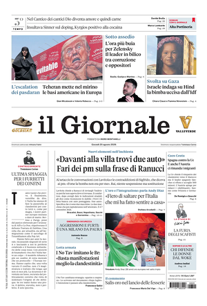 Prima pagina Il Giornale di oggi - Quotidiano nazionale