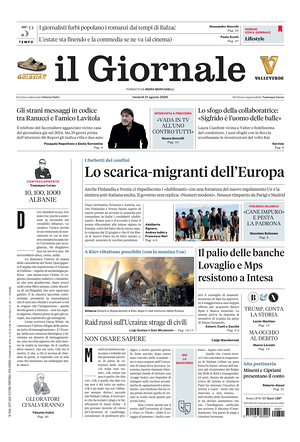 Prima pagina Il Giornale di oggi - Quotidiano nazionale