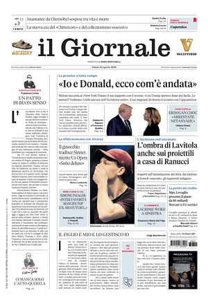 Prima pagina Il Giornale di oggi - Quotidiano nazionale