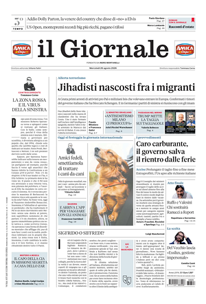 Prima pagina Il Giornale di oggi - Quotidiano nazionale