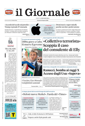 Prima pagina Il Giornale di oggi - Quotidiano nazionale