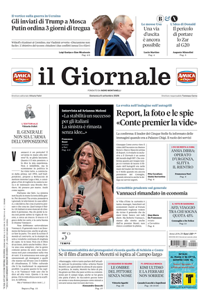 Prima pagina Il Giornale di oggi - Quotidiano nazionale