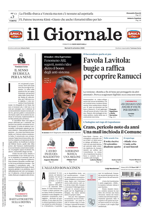 Prima pagina Il Giornale di oggi - Quotidiano nazionale