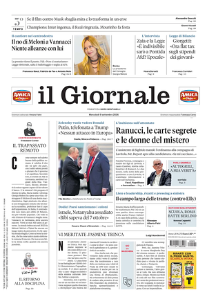 Prima pagina Il Giornale di oggi - Quotidiano nazionale