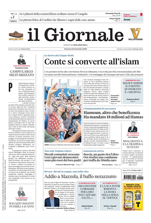 Prima pagina Il Giornale di oggi - Quotidiano nazionale