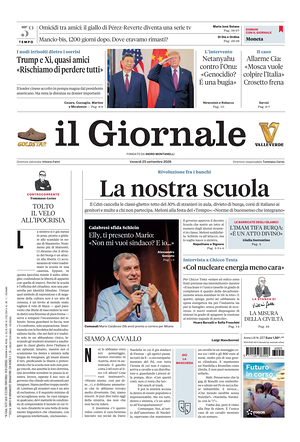 Prima pagina Il Giornale di oggi - Quotidiano nazionale