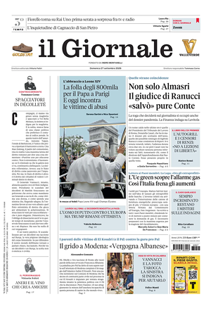 Prima pagina Il Giornale di oggi - Quotidiano nazionale