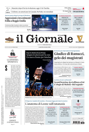 Prima pagina Il Giornale di oggi - Quotidiano nazionale