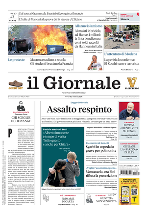 Prima pagina Il Giornale di oggi - Quotidiano nazionale