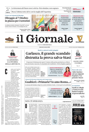 Prima pagina Il Giornale di oggi - Quotidiano nazionale