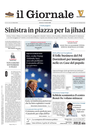 Prima pagina Il Giornale di oggi - Quotidiano nazionale