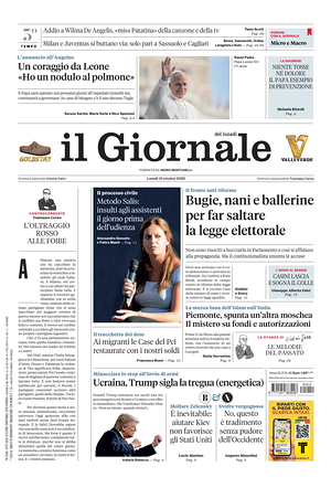 Prima pagina Il Giornale di oggi - Quotidiano nazionale