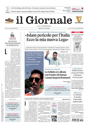 Prima pagina Il Giornale di oggi - Quotidiano nazionale