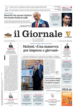 Prima pagina Il Giornale di oggi - Quotidiano nazionale