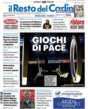 Prima pagina Il Resto del Carlino di oggi - Quotidiano regionale