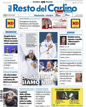 Prima pagina Il Resto del Carlino di oggi - Quotidiano regionale